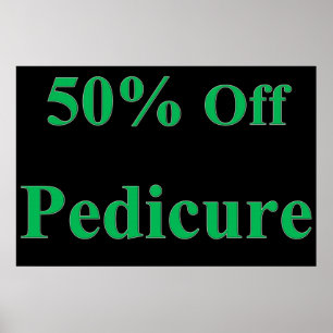 Poster Salão Cartazes Barbearia 50% Off Pedicure Verde