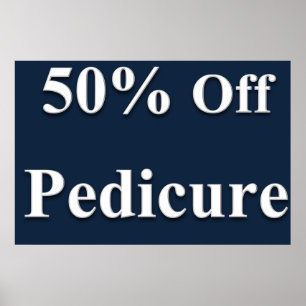 Poster Salão Cartazes de Barbearia 50% Off Pedicure Preto