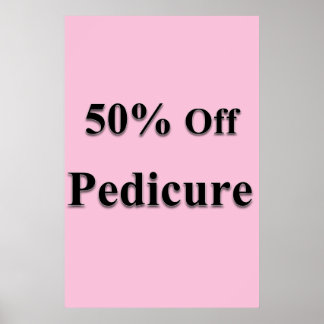 Poster Salão Cartazes de Barbearia 50% Off Pedicure Rosa