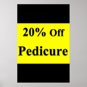 Poster Salão Cartazes de Barbearia Combo 20% Off Pedicure