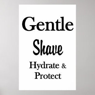 Poster Salão Cartazes de Barbearia Gentle Shave Hidratar 