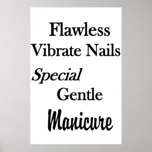 Poster Salão Cartazes de Barbearia Manicure Impecável Unh