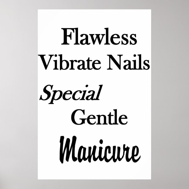 Poster Salão Cartazes de Barbearia Manicure Impecável Unh (Frente)