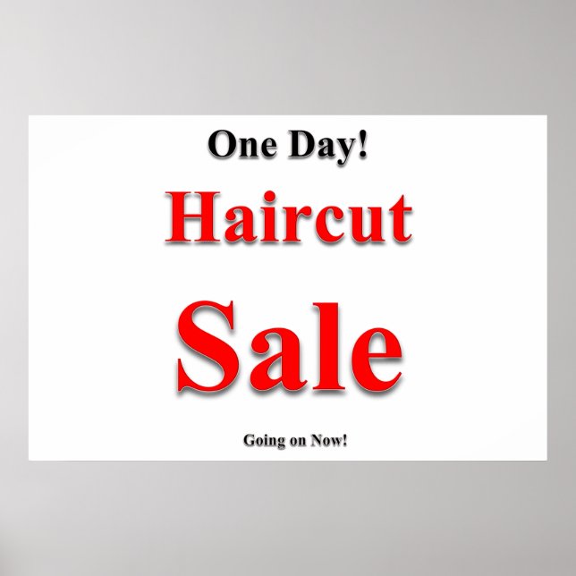 Poster Salão Cartazes de Barbearia Oferta de Corte de Cab (Frente)