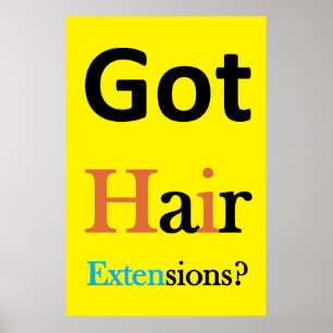 Poster Salão Cartazes de Barbearia Tem Extensões de Cabel