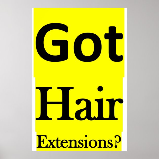 Poster Salão Cartazes de Barbearia Tem Extensões de Cabel (Frente)