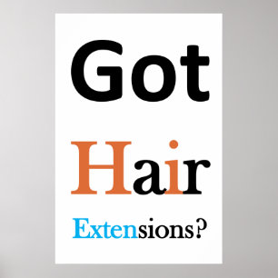 Poster Salão Cartazes de Barbearia Tem Extensões de Cabel