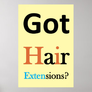 Poster Salão Cartazes de Barbearia Tem Extensões de Cabel