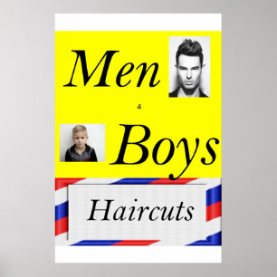 Poster Salão Cartazes de Cabeleireiro Homens & Corte de C