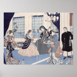 Póster Salão de beleza de uma casa de comerciantes