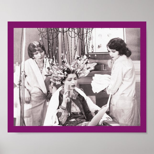 Poster Salão de Cabelo Retro Divertido (Frente)