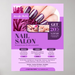 Poster Salão de Unhas Roxo, Artista Makeup, Salão de Bela