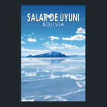Poster Salar de Uyuni Bolivia Viagem Art Vintage<br><div class="desc">Salar de Uyuni num estilo de arte vetorial. Salar de Uyuni,  no meio dos Andes no sudoeste da Bolívia,  é o maior apartamento salgado do mundo.</div>