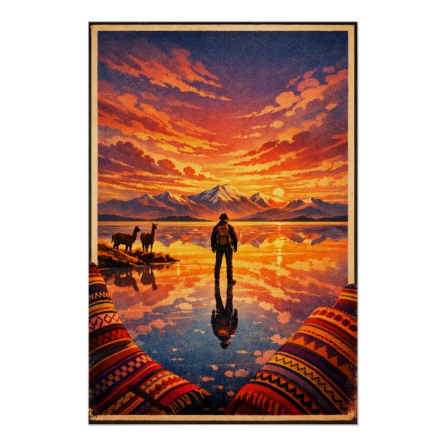 Póster Salar de Uyuni na Bolívia (Frente)