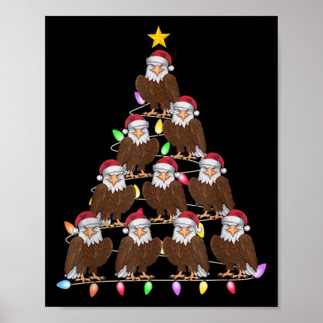 Poster Salas de Árvore de Natal Homens Papais noeis Águia (Frente)
