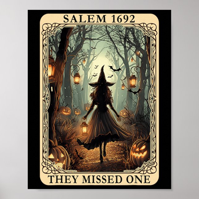Poster Salem 1692 Bruxa De Halloween Perderam Um Tarô C (Frente)