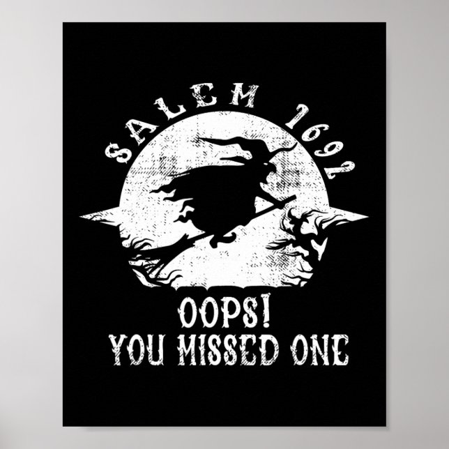 Poster Salem 1692 Oops Você Perdeu Um Julgamento De Bruxa (Frente)
