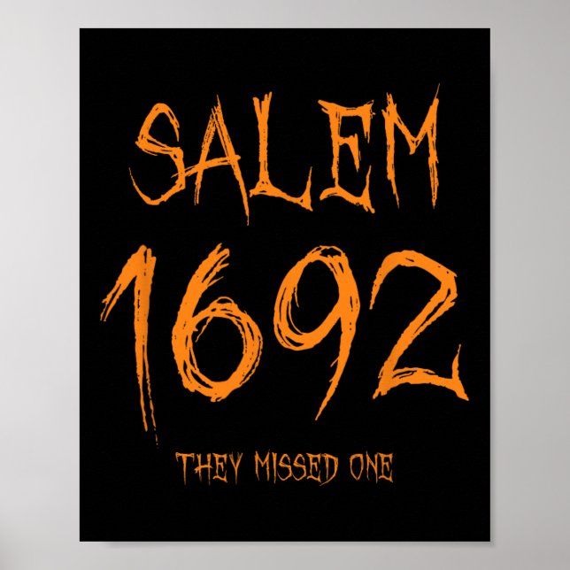 Poster Salem 1692 Perderam Uma Bruxa De Halloween Diverti (Frente)