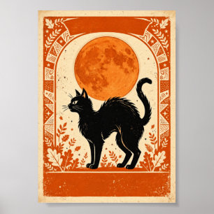 Poster Salem Bruxa Vintage Halloween Gato Preto Colheita