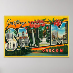 Poster Salem, letra ScenesSalem de OregonLarge, OU 2