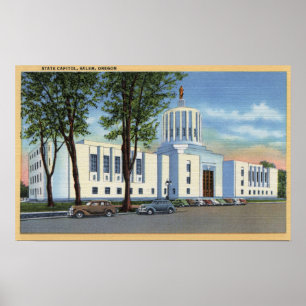 Póster Salem, Oregon - opinião da construção do Capit