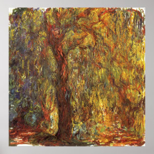 Póster Salgueiro Weeping por Claude Monet, belas artes do