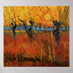 Poster Salgueiros no por do sol por Vincent van Gogh