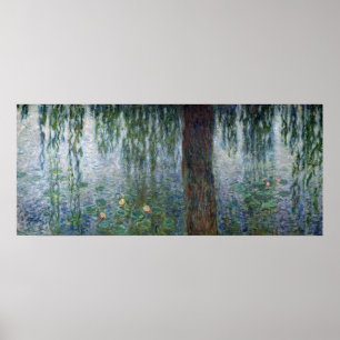Póster Salgueiros Weeping de Claude Monet Waterlilies
