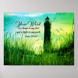 Poster Salm 119:105 Sua palavra é uma lâmpada nos meus 