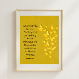 Poster Salm 139:14 Feita com medo e maravilha