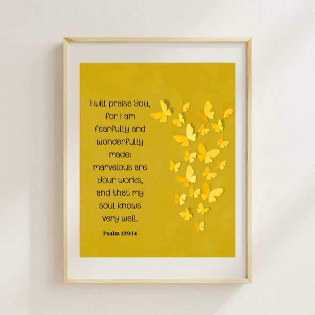 Poster Salm 139:14 Feita com medo e maravilha (Criador carregado)