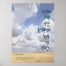 Poster Salm 145:16 "Você abre a mão"