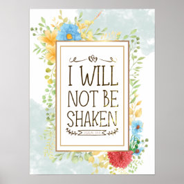 Poster Salm 16 8 Não serei Shaken Bíblia Christian