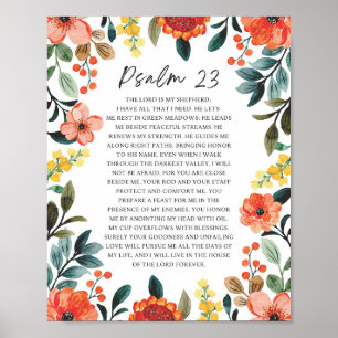Poster Salm 23 NKJV O Senhor é o Meu Pastor