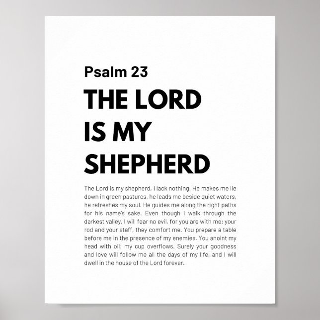 Poster Salm 23 NKJV O Senhor é o Meu Pastor (Frente)