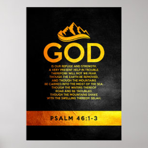 Poster Salm 46:1-3 Verso Bíblia