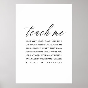 Poster Salm 86:11-12 Bíblia Verse Wall Art,