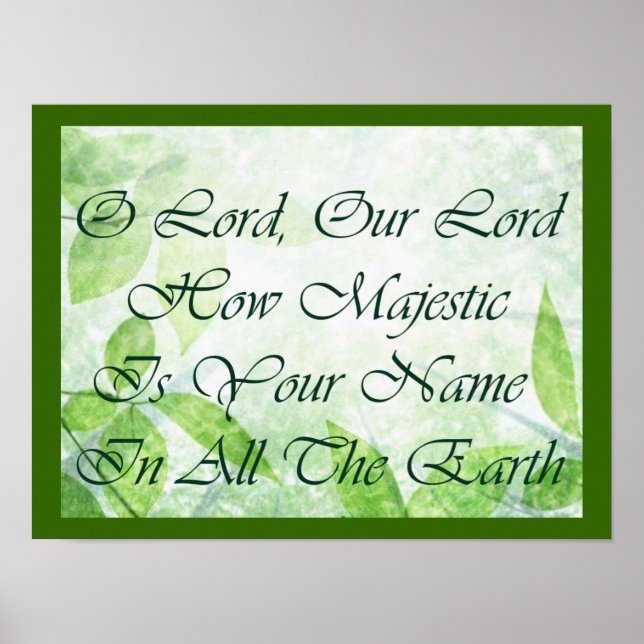 Poster Salm 8:9 Como Majestoso É Seu Nome (Frente)