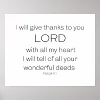 Salm 9, vou dar-lhe obrigados, LORD.