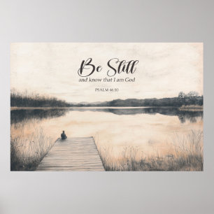 Poster Salm Verso da bíblia 46:10 - Esteja quieto e saiba
