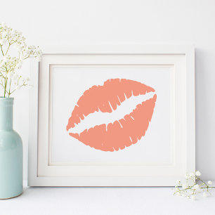 Póster Salmão Laranja Lipstick