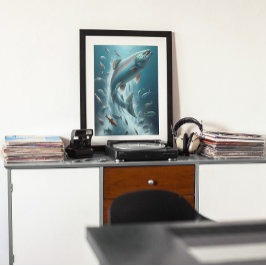 Poster Salmão majestoso durante dança lua 16x20