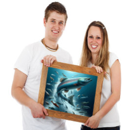 Poster Salmão majestoso durante dança lua 24x18