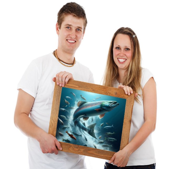 Poster Salmão majestoso durante dança lua 24x18 (Criador carregado)