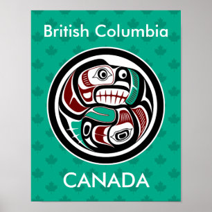 Poster Salmão Nativo de Lontra Negra Negra Nativa Americ