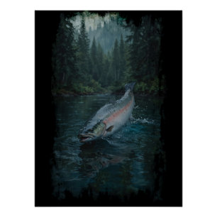 Póster Salmão Steelhead Canadense