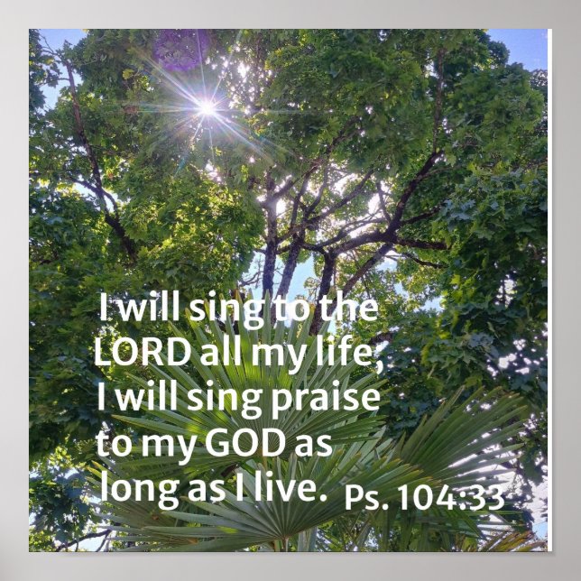 Poster Salmo 104:33 Cantarei ao Senhor (Frente)