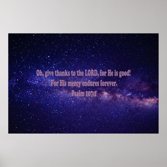 Poster Salmo 107:1 (Frente)