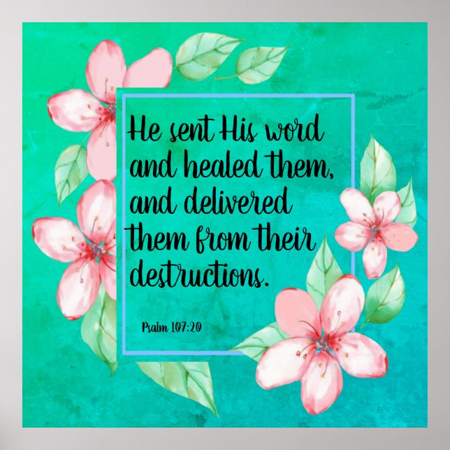 Poster Salmo 107:20 (Frente)