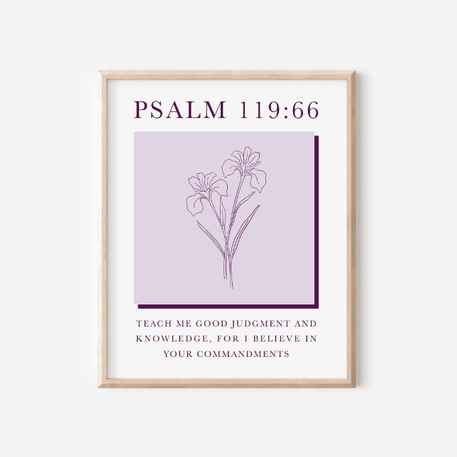 Poster Salmo 119:66 Flor Cristã Moderna Íris (Criador carregado)